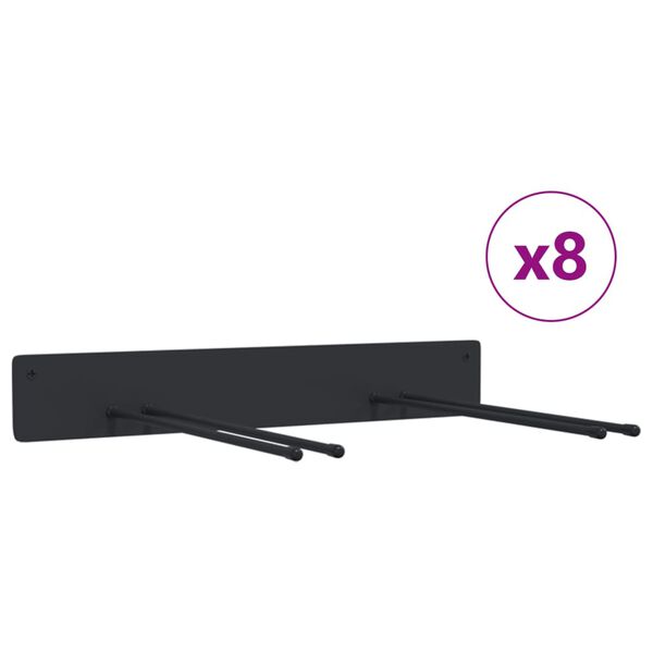 vidaXL Sieniniai sodo įrankių laikikliai, 8vnt., juodi, plienas