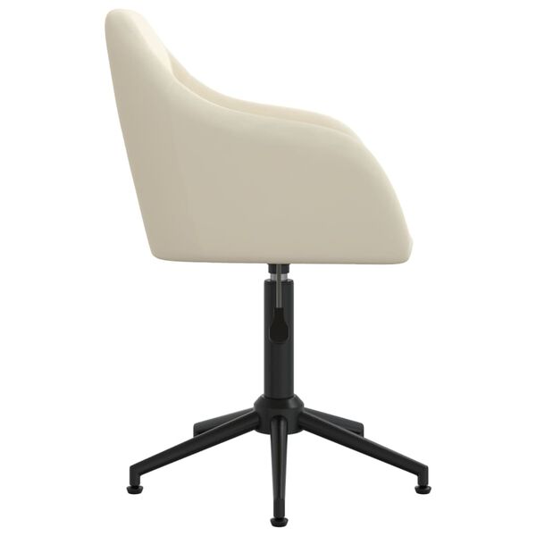 vidaXL Pasukamos valgomojo kėdės, 2vnt., kreminės spalvos, aksomas