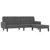 vidaXL Dvivietė sofa-lova su pakoja, tamsiai pilkos spalvos, aksomas