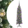 vidaXL Dirbtinis lieknas Kalėdų medis Žalia ir balta 120 cm