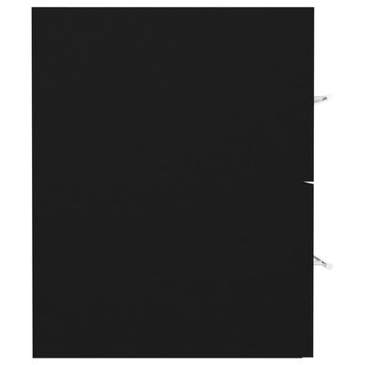 vidaXL Praustuvo spintelė su įmontuotu praustuvu, juodos spalvos, MDP