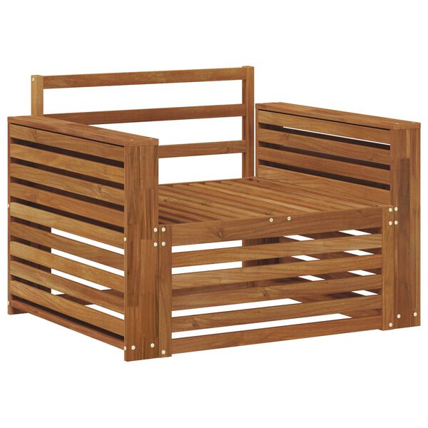 vidaXL 2 Vienetas Sofa su porankiais Kietos akacijos mediena Natūrali