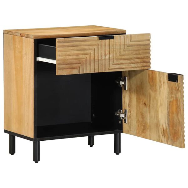 vidaXL Spintelė prie lovos Ruda 50x33x60 cm Medžio masyvo Mango