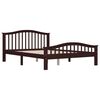 vidaXL Lovos rėmas su 2 stalčiais, tamsiai rudas, 140x200cm, pušis