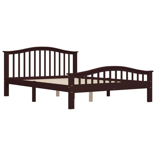 vidaXL Lovos rėmas su 2 stalčiais, tamsiai rudas, 140x200cm, pušis