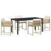 vidaXL Sodo valgomojo komplektas 5 pcs Smėlio poliratanas