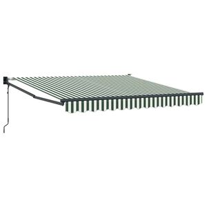 vidaXL I&scaron;traukiama markizė Žalia ir balta 350 x 250 cm