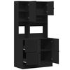 vidaXL Virtuvės spintelė, juoda, 95x50x180cm, apdirbta mediena