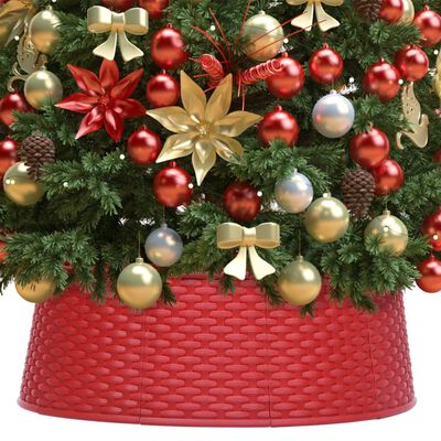 vidaXL Kalėdų eglutės stovo apvadas, raudonas, skersmuo 65x19,5cm