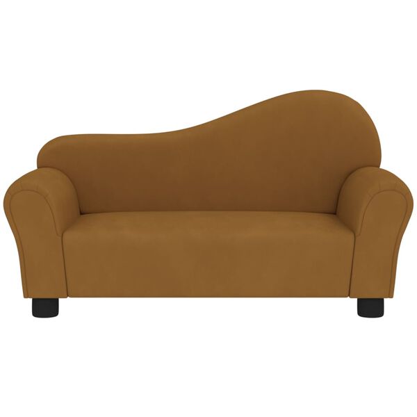 vidaXL Vaiki&scaron;ka sofa, rudos spalvos, aksomas