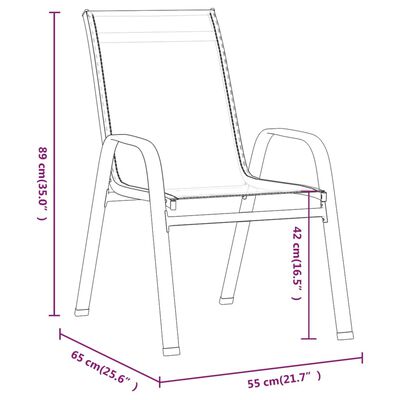 vidaXL Sudedamos sodo kėdės, 2vnt., juodos, tekstileno audinys