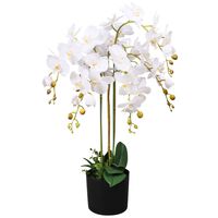 vidaXL Dirbtinė orchidėja su vazonu, 75 cm, balta