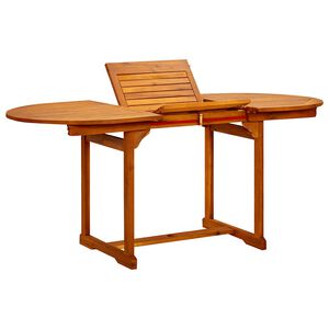 vidaXL Sodo valgomojo stalas, (120&ndash;170)x80x75cm, akacijos masyvas