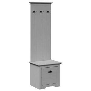 vidaXL Prie&scaron;kambario spintelė su kabliukais, BODO, pilka, 50x40x157 cm