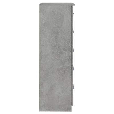 vidaXL Komoda su stalčiais, betono pilkos spalvos, 71x35x108cm, MDP