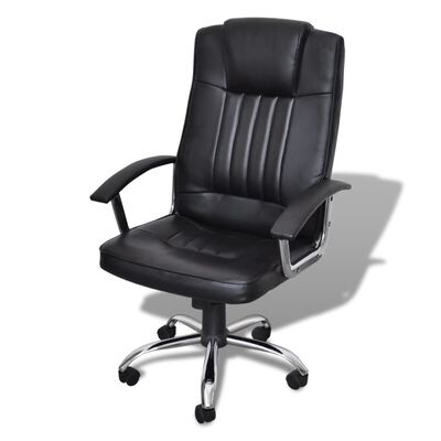 Prabangi biuro kėdė, kokybiškas dizainas, juoda 65 x 66 x 107-117 cm
