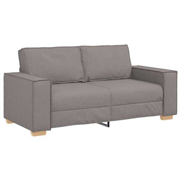 vidaXL Dvivietė sofa, pilkai ruda, 140 cm, audinys