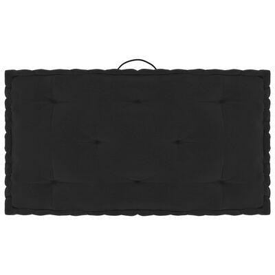 vidaXL Grindų/paletės pagalvėlės, 5vnt., juodos spalvos, medvilnė