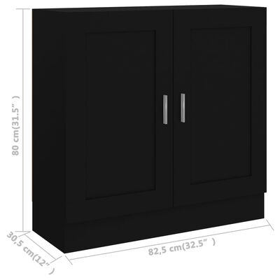 vidaXL Spintelė knygoms, juodos spalvos, 82,5x30,5x80cm, MDP