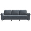 vidaXL Trivietė sofa, tamsiai pilkos spalvos, 180cm, aksomas