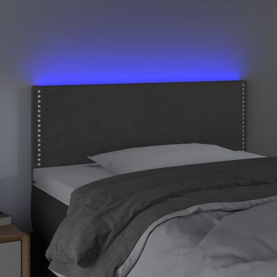 vidaXL Galvūgalis su LED, tamsiai pilkas, 80x5x78/88cm, aksomas
