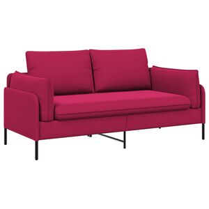 vidaXL Dvita&scaron;kė sofa 2 vietos Vyno raudona 188 x 81 x 89 cm Aksomas