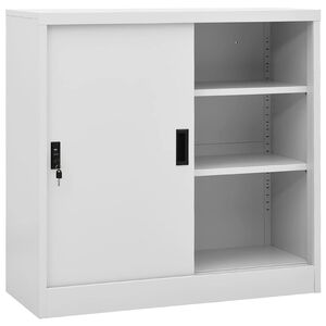vidaXL Biuro spintelė su stumdomom durim, pilka, 90x40x90cm, plienas