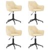 vidaXL Pasukamos valgomojo kėdės, 4vnt., kreminės spalvos, aksomas