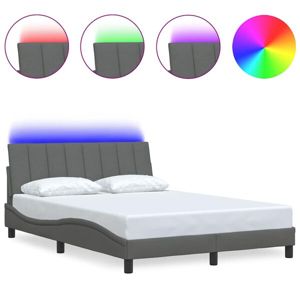 vidaXL Lovos rėmas be čiužinio, Hanko, tamsiai pilkas, 120x200cm, audinys