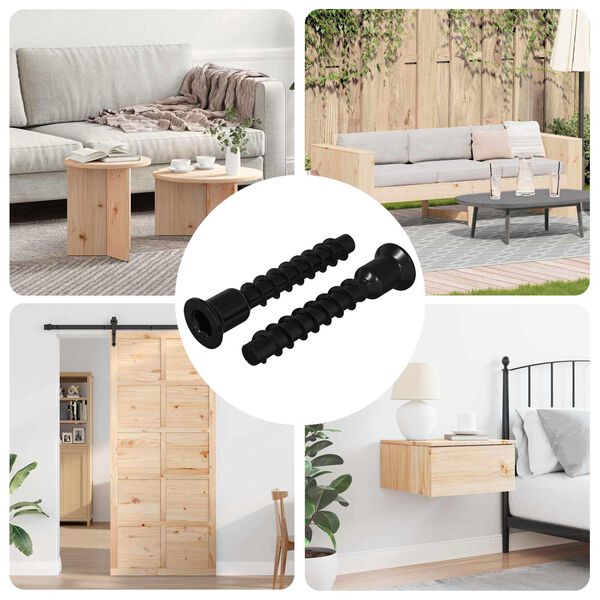 vidaXL Lizdas su dangteliu varžtas 2 pcs Juoda 10 x 40 mm Geležis