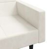 vidaXL Dvivietė sofa-lova su dvejomis pagalvėmis, kreminė, aksomas