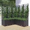 vidaXL Sodo lovelis su treliažu, juodos spalvos, 120x120x136cm, PP