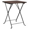 vidaXL Sulankstomas bistro stalas, rudas, 55x54x71cm, poliratanas