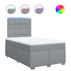 vidaXL Lova su spyruoklėmis ir čiužiniu, pilka, 120x200cm, audinys