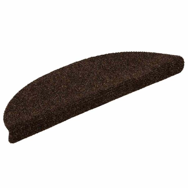 vidaXL Laiptų kilimėliai, lipnūs, 30 vnt., rudi, pusapvaliai, 56x17x3 cm