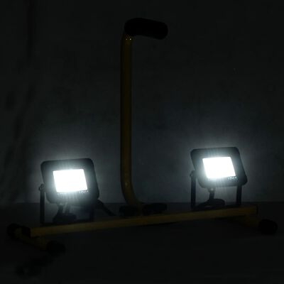 vidaXL LED prožektorius su rankena, šaltos baltos spalvos, 2x10W
