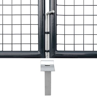 vidaXL Tinkliniai sodo vartai, pilki, cink. plienas, 289x125cm