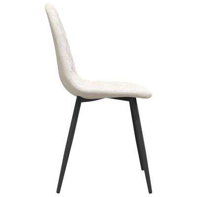 vidaXL Valgomojo kėdės, 4vnt., kreminės baltos spalvos, aksomas