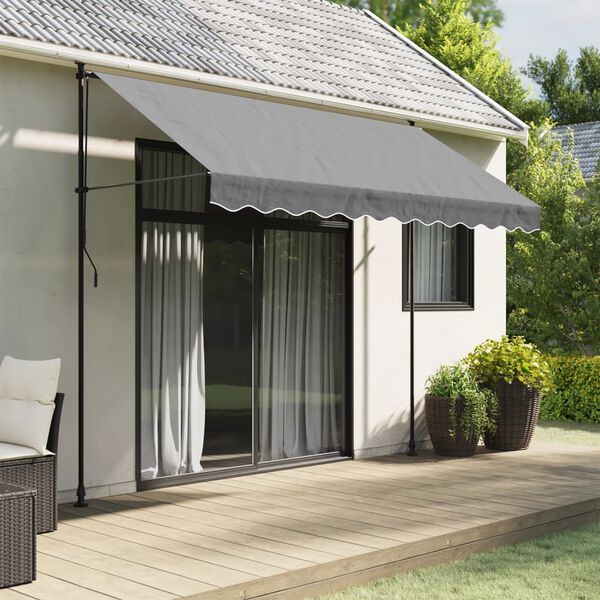 vidaXL Pakaitinis audinys markizės apsiuvui, antracito spalvos, 3m