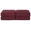 vidaXL Modulinė sofa 2 pcs Raudonmedis 140 x 70 x 36 cm audinys