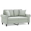 vidaXL Dvivietė sofa su pagalvėlėmis, &scaron;viesiai pilka, 120cm, aksomas