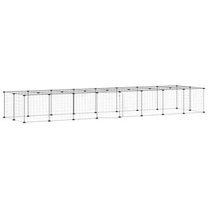 vidaXL Augintinių narvas, 36 segmentai, juodas, 280x70x35cm, plienas
