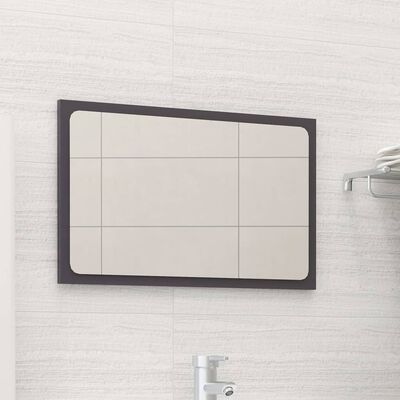 vidaXL Vonios kambario veidrodis, pilkas, 60x1,5x37cm, MDP, blizgus