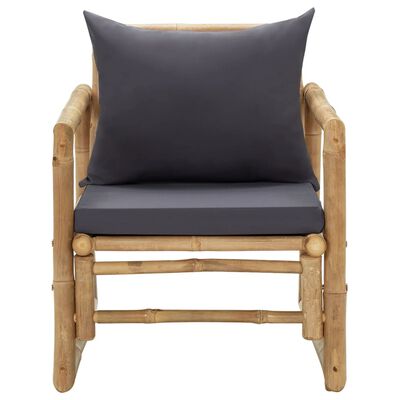 vidaXL Sodo kėdės su pagalvėlėmis, 2vnt., bambukas
