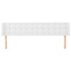 vidaXL Galvūgalis su auselėmis, baltos,163x16x78/88cm, dirbtinė oda