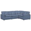 vidaXL Modulinė sofa su pagalvėlėmis, velvetas, mėlyna