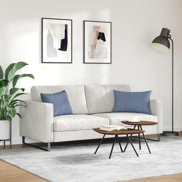 vidaXL Sofa Pagalvės 2 pcs Mėlyna 60 x 40 cm Kordūrinis audinys