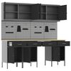 vidaXL Darbo spinta 10 pcs Juoda Inžinerinė mediena ir plienas