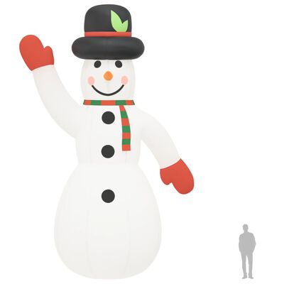 vidaXL Pripučiama kalėdinė dekoracija sniego senis su LED, 1000cm