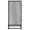 vidaXL &Scaron;oninė spintelė, pilka ąžuolo, 35,5x35x76cm, mediena/metalas